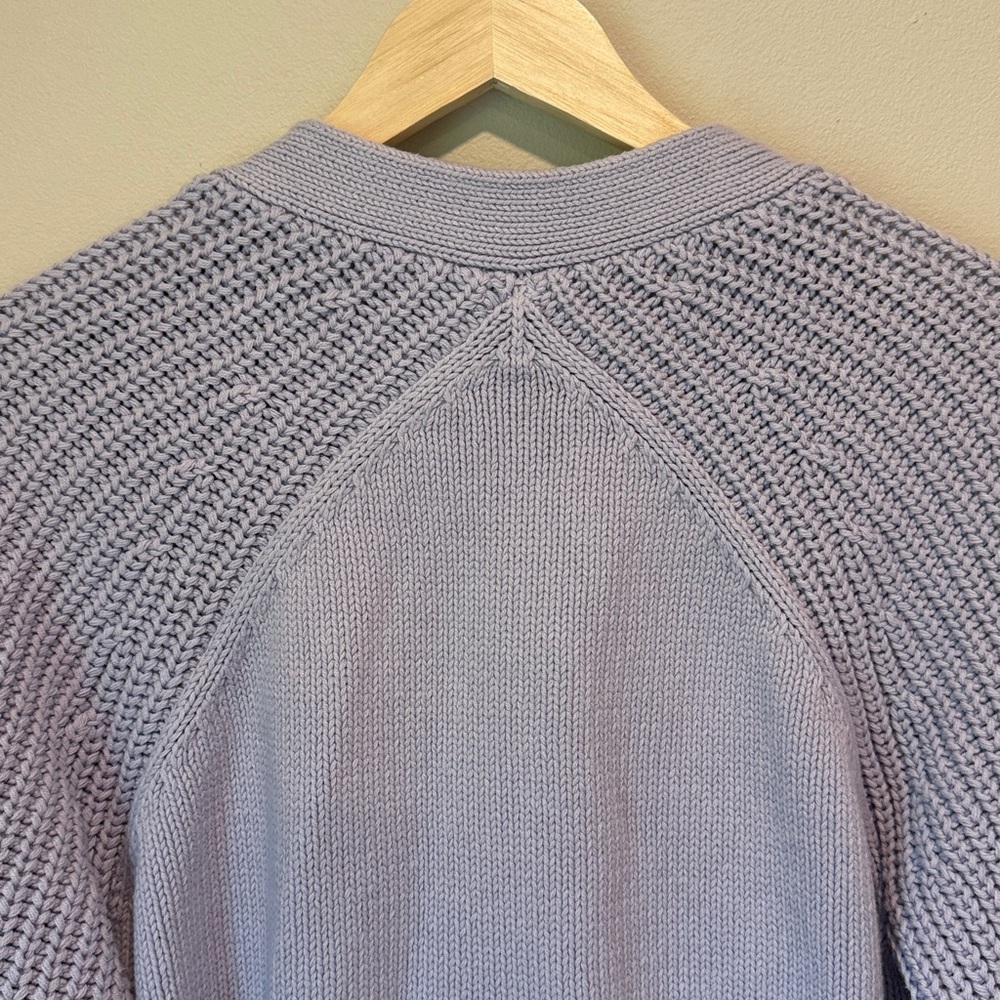 HAVEN WELL WITHIN Blue Knit Women’s Boyfriend Sweater Cardigan sz M - Picture 5 of 9